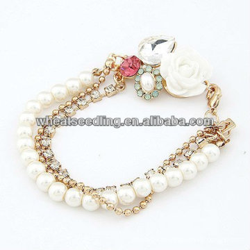 Novo Handmade Rhinestone Bracelets Shell / Pérola Pulseiras E Pulseiras FB37